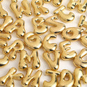 Gold Color Bubble Initial Letter Necklace