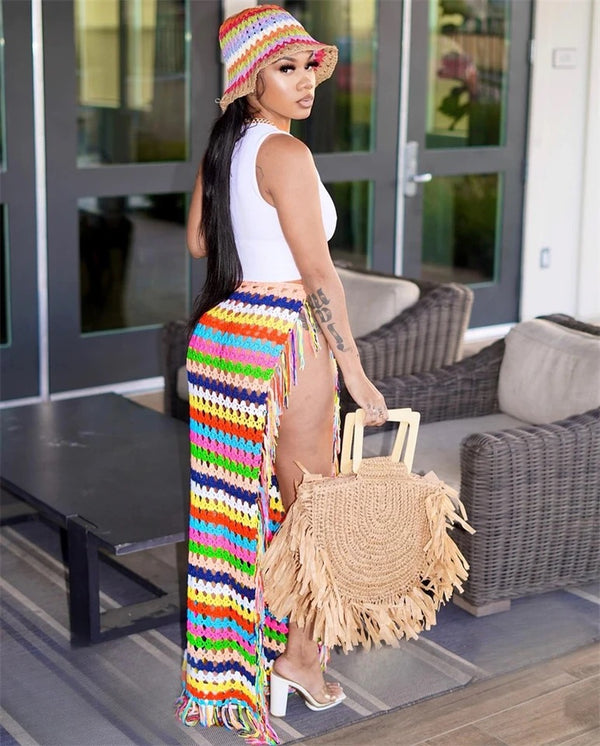 Rainbow Crochet Skirt